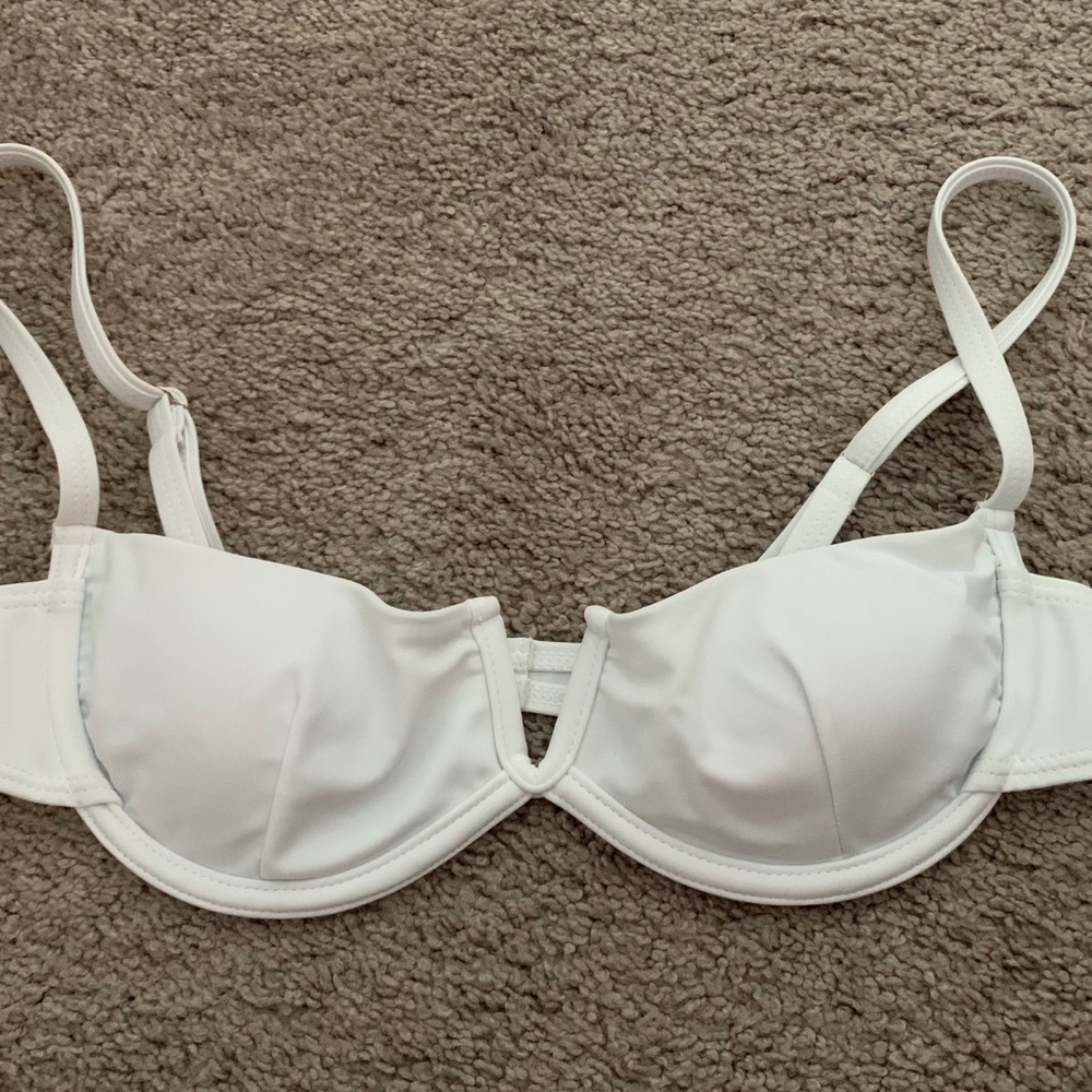 white bathing suit top